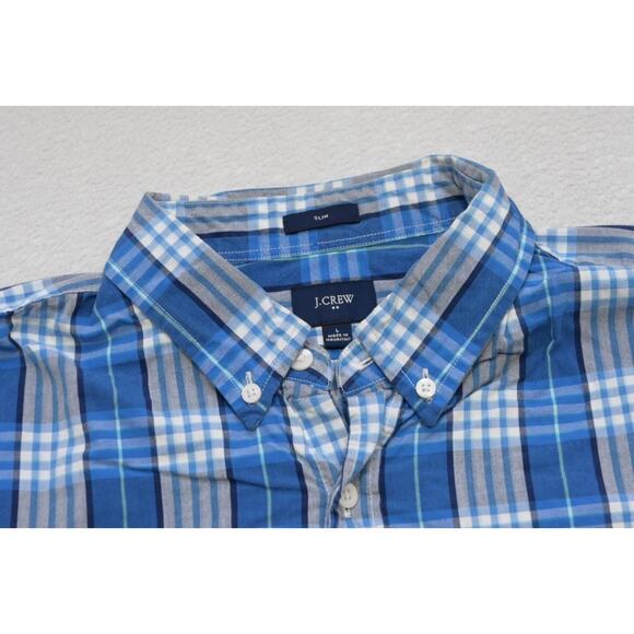 J Crew Slim Fit Dress Shirt Plaid Casual Long Sleeve Front Pocket Mens Large - Picture 6 of 7